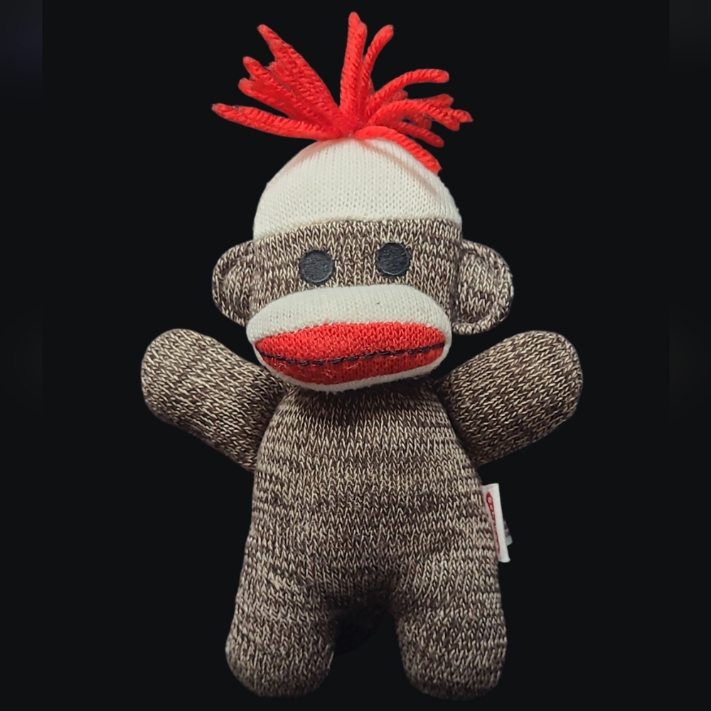 SCHYLLING SOCK MONKEY BABY BROWN PLUSH STUFFED MONKEY